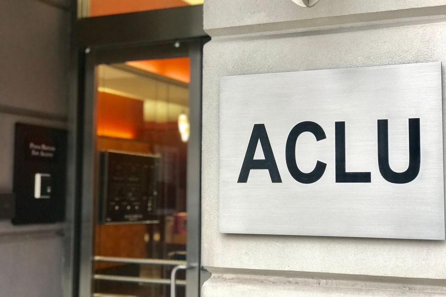 The ACLU, American Civil Liberties Union entrance to its DC office.